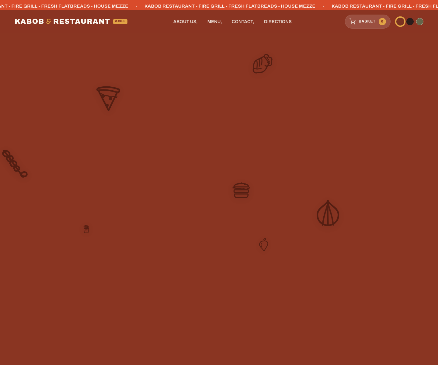 Kabob Restaurant website template screenshot